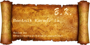 Bentsik Karméla névjegykártya